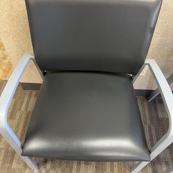 Grey Vinyl Guest Chairs / 4 Set 