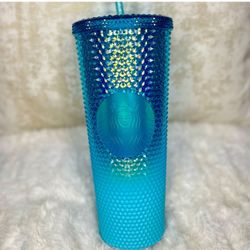Starbucks Blue Bling Ombré Studded Cup