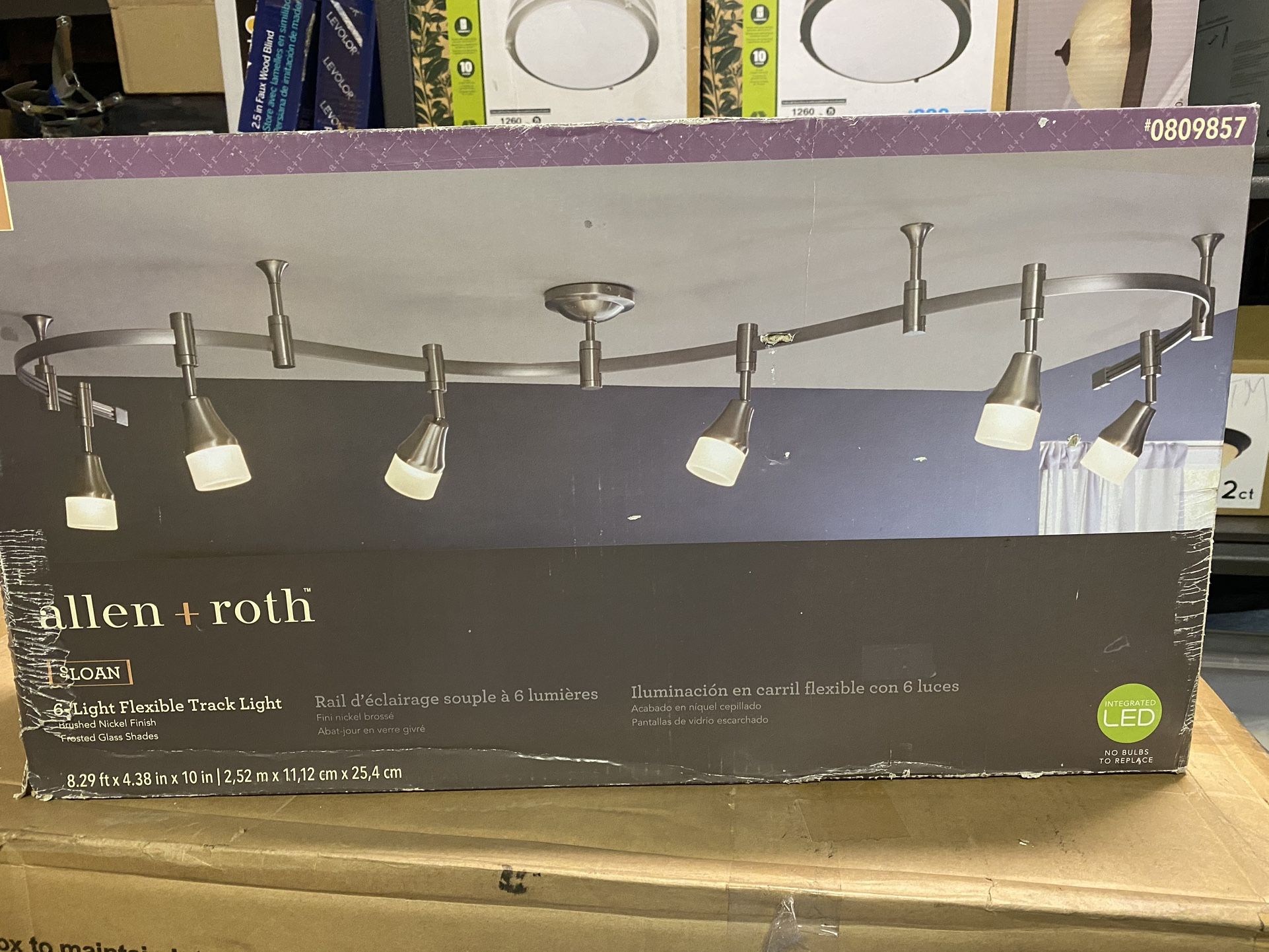 allen + roth Sloan 6Light 96in Brushed Nickel Dimmable LED Flexible