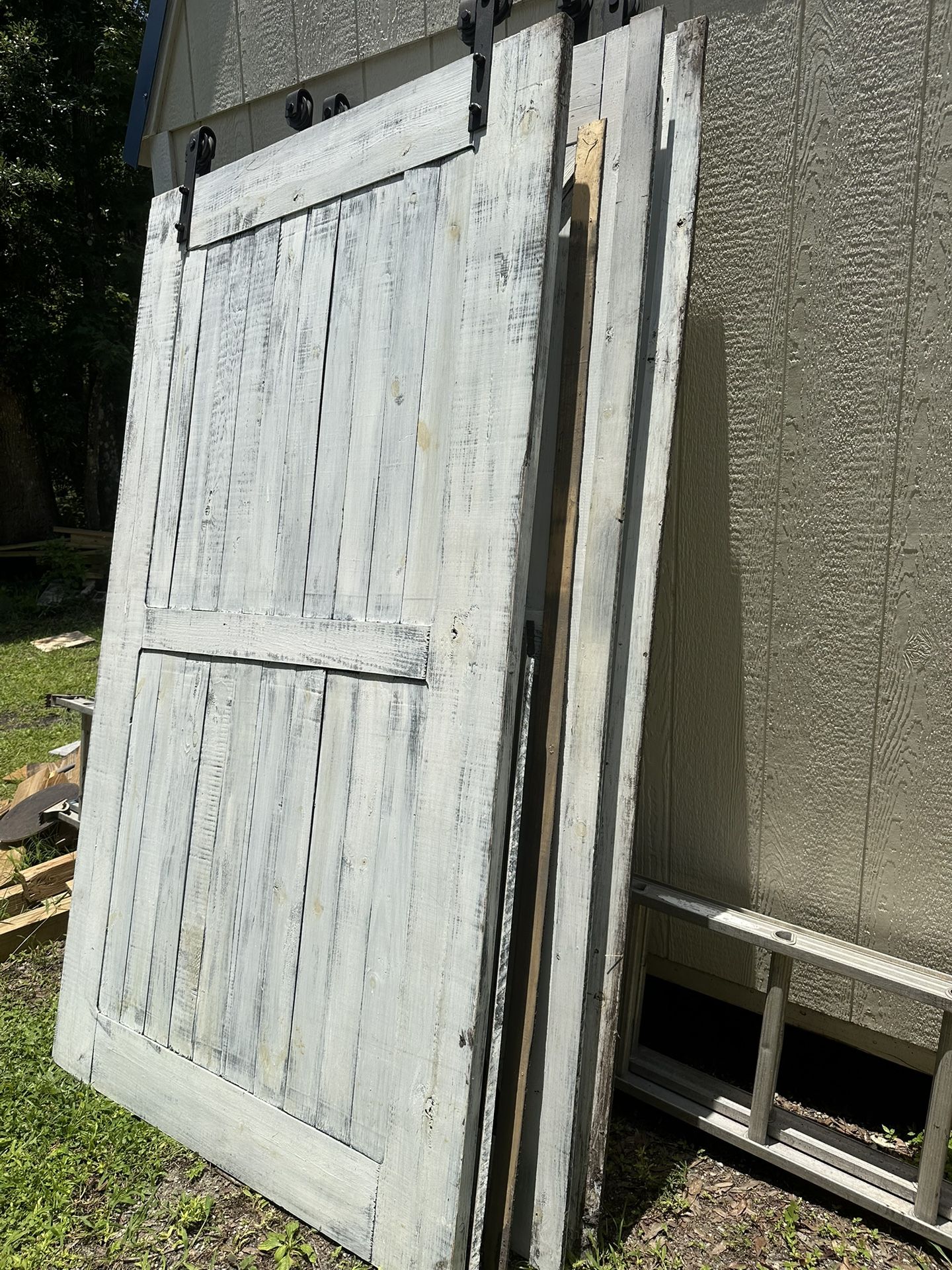 Paneled Solid Wood Barn Doors 