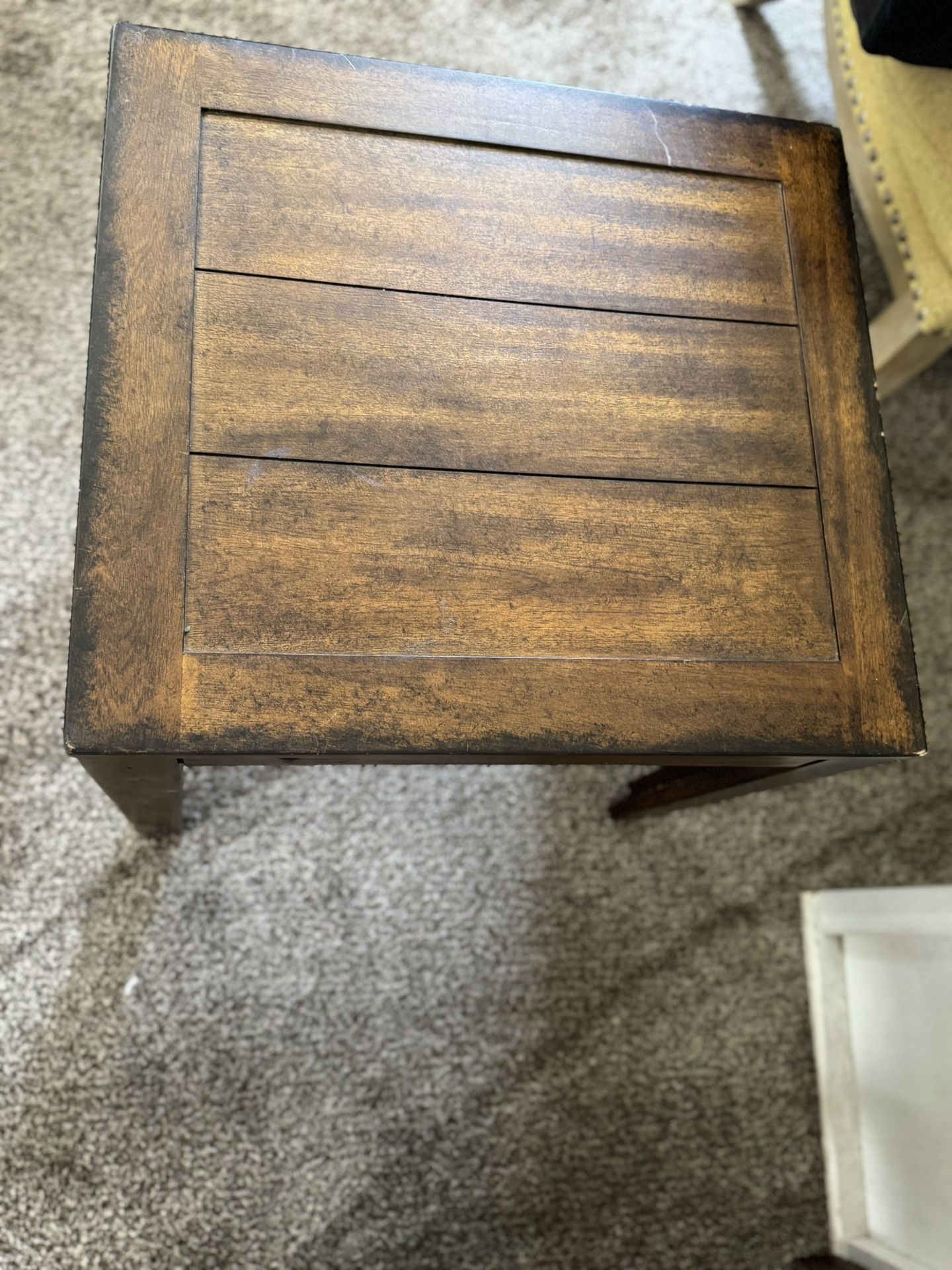 Square Dark Wood End Table / Accent Table