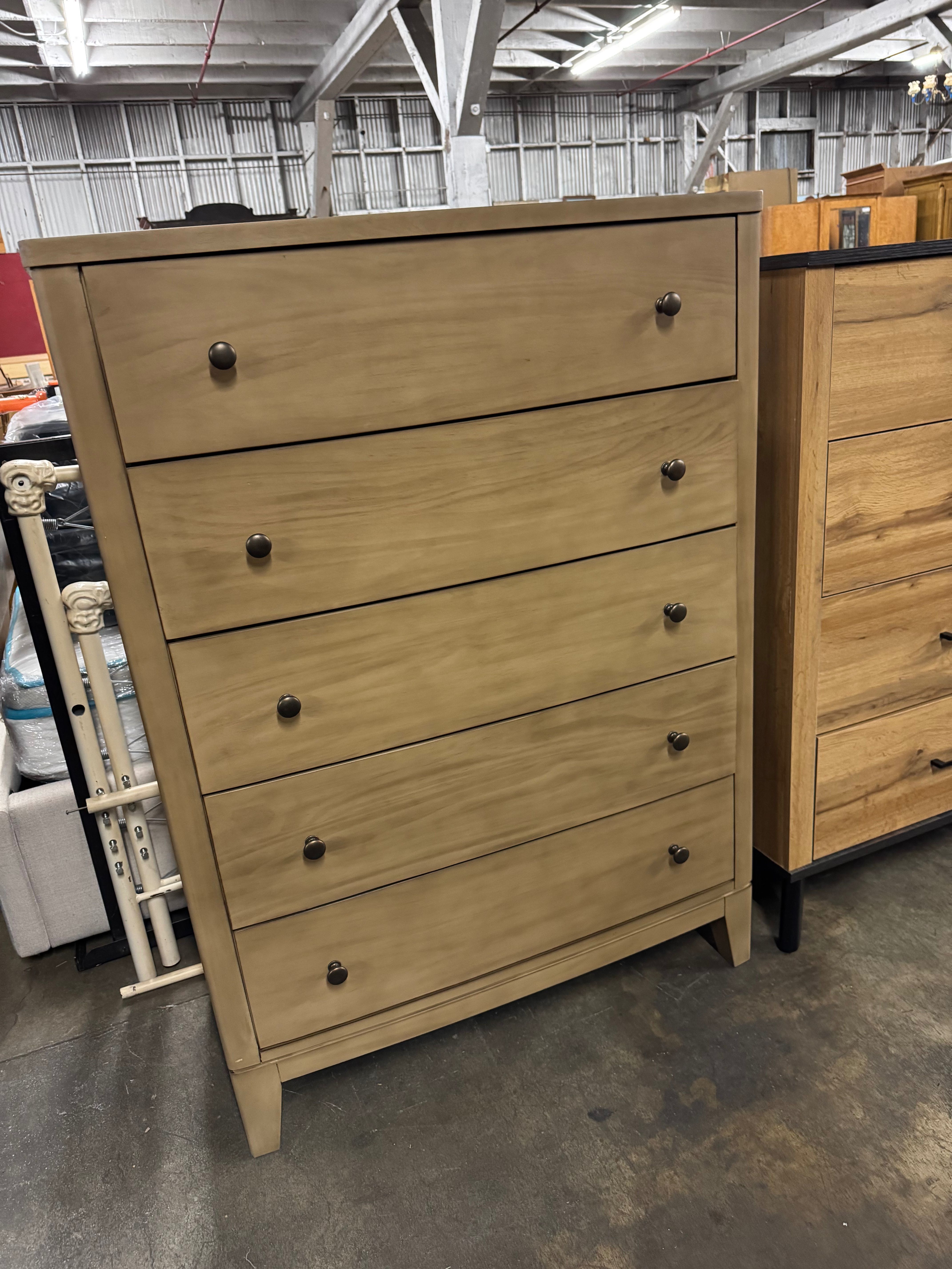 (FREE DELIVERY) Natural Pine Tall Dresser