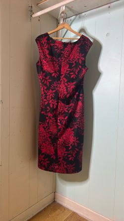 Black Dress with Red Flowers