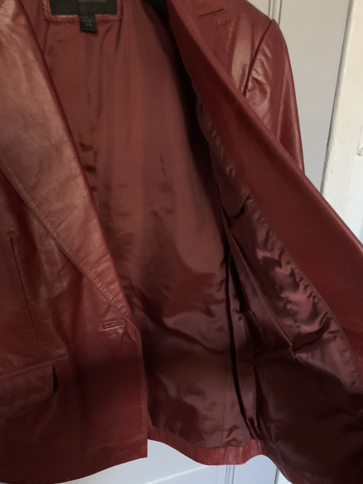 Vintage Express Genuine Leather Fitted Blazer Coats & Jackets