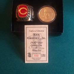Highland Mint Limited Edition Ken Griffey Coin And Ring Paperweight