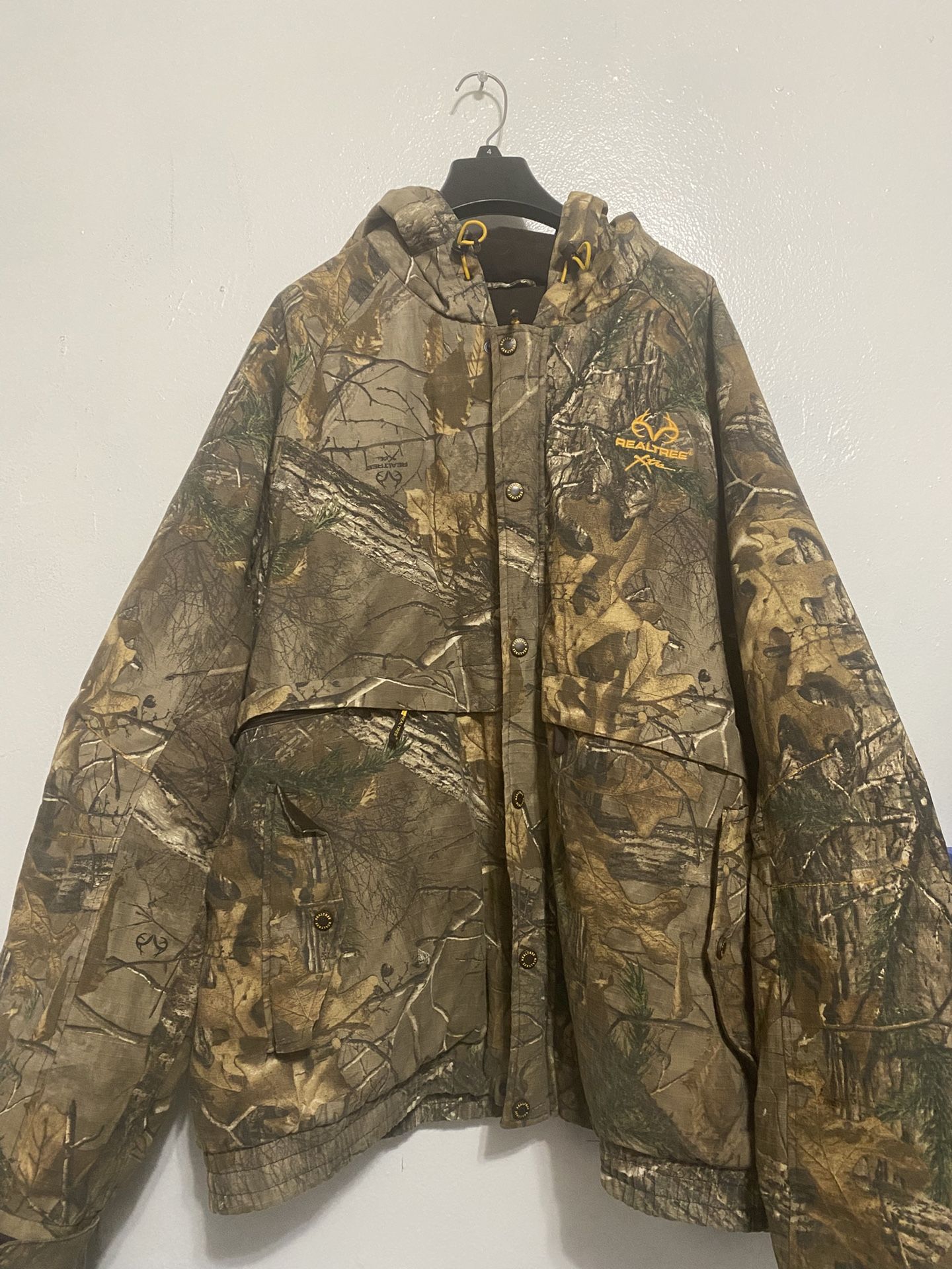 Realtree Xtra Camo Hunting Jacket Men 3XL Hood Zip Snap Insulated