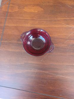 Red Depression Glass Candy Dish