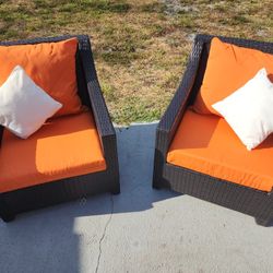 Pair Comfy Chairs W/cushions 225