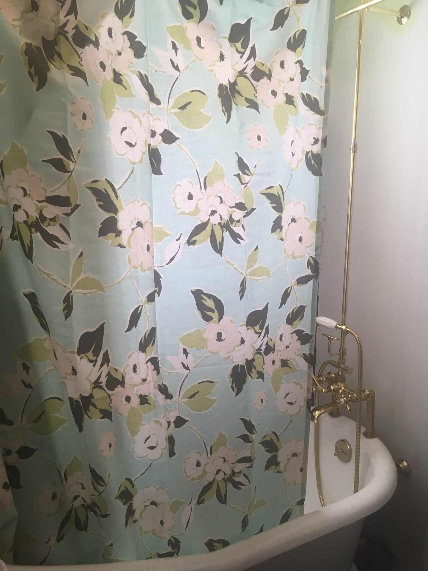 Aqua floral Target Shower Curtain