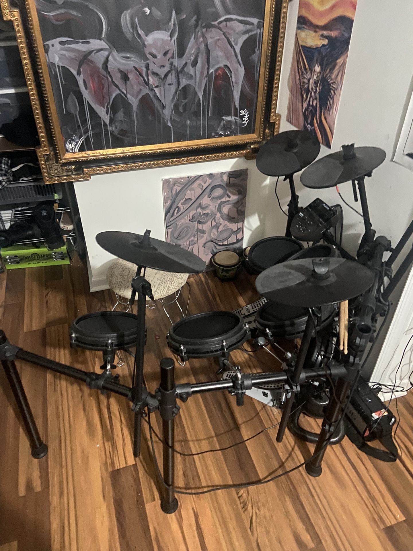Electric Drum Set With Double Bass Pedal
