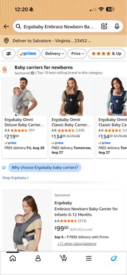 Ergobaby Embrace Newborn Baby Carrier – Slate Blue