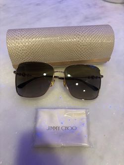 Jimmy Choo Square Sunglasses Gold Frame