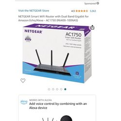 NETGEAR Smart WiFi Router with Dual Band Gigabit for Amazon Echo/Alexa - AC1750