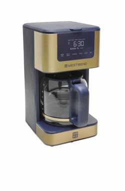 West Bend Timeless 12-Cup Programmable Iced & Hot Coffee Maker Navy Gold