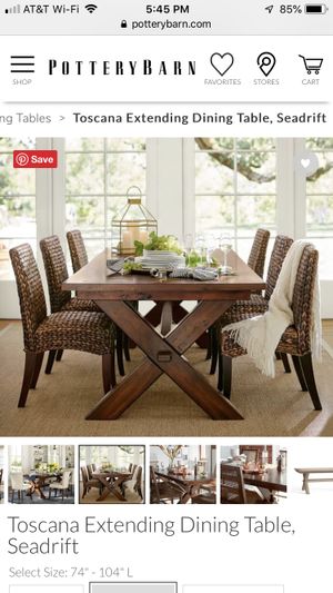 Pottery Barn Toscana Extending Dining Table For Sale In Miami