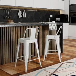 Rayne Metal Counter Height Stool (Set of 4) - White like New ( never used before)