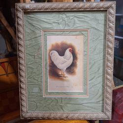 FRAMED ROOSTER BOOK PLATE ART