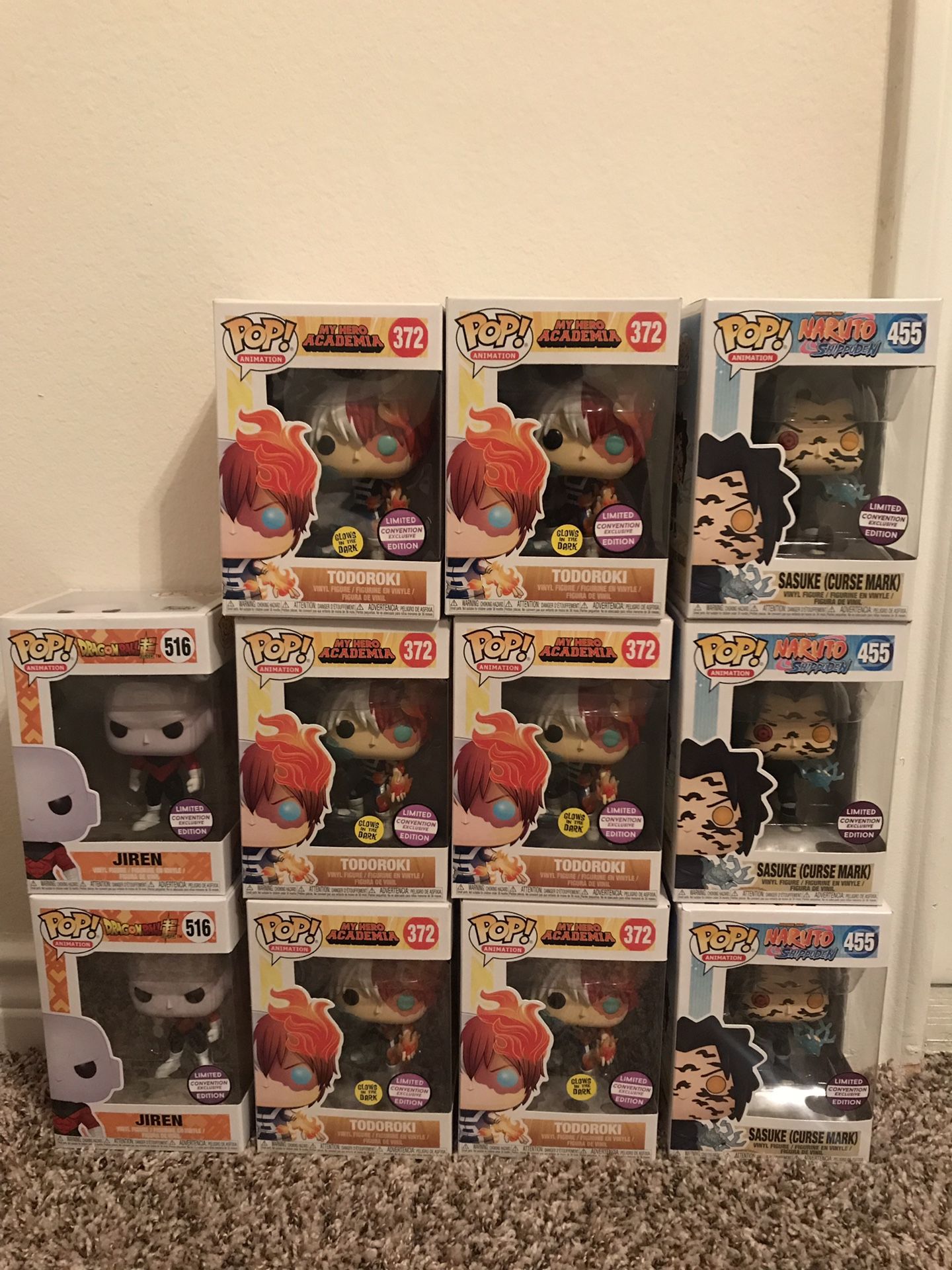 PAX South Convention Exclusive Sasuke Cursed Mark, Jiren, and Todoroki GITD