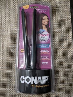 NEW Ceramic Flat iron, Conair, Unopened Pkg