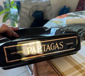 Like New Partagas Imported Cigars Black Ashtray