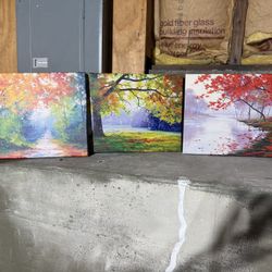 Set Of Three Home Decor Paintings