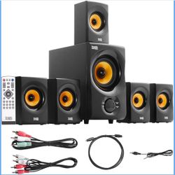 Acoustic Audio AA5170 Home Theater 5.1 Bluetooth Speaker System 700W with Powered Sub