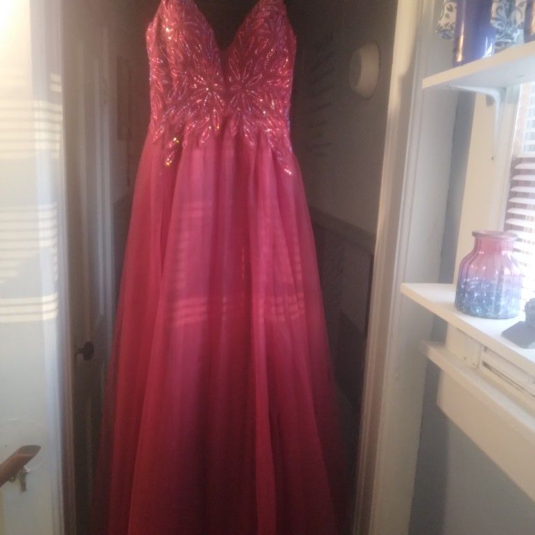 Dark Red Formal Pròm Dress 