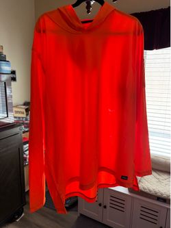 Dickies Fast Dry Hooded Shirt Mens 3XL Hi Viz Orange Long Sleeve Fishing NWT