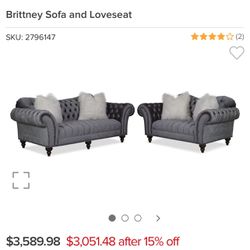 Brittney Couch and Loveseat set