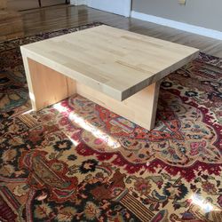 MCM  Mid Century Modern Inspired   Solid Maple  Wood Coffee  Table  Side Table