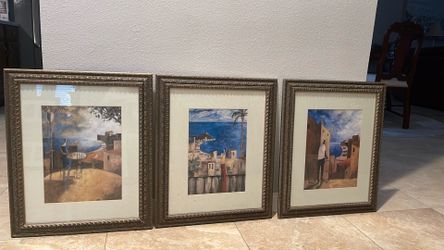 A matching set of 3 picture frames/pictures