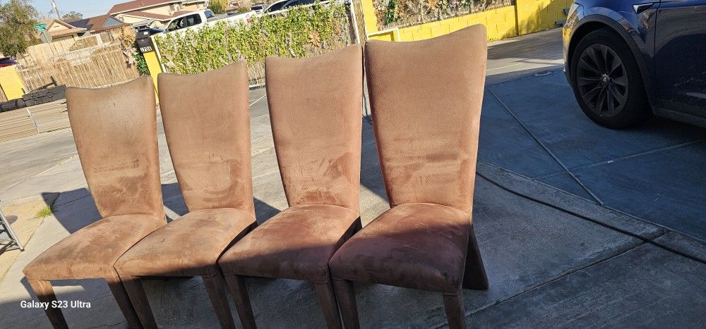 Vintage Dining Chairs 5th Ave Design High Back Set Of 4 Velvet Mid Century made in USA