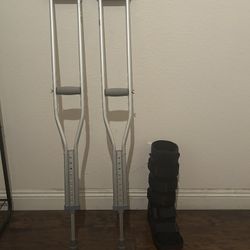 Aluminum Adjustable Crunches With Procare XcelTrax Air Tall Walker Boots 