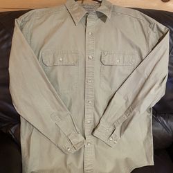 LL Bean Traditional Fit Beige Khaki Shirt 