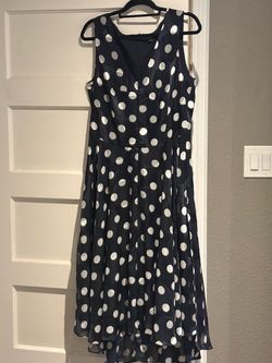 Navy blue and white dress