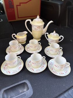 Vintage Porcelain Tea Set with Floral Pattern (Occupied Japan)