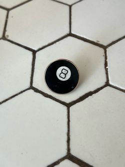 Vintage 8-Ball Metal Enamel Pin