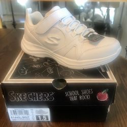 Girls White Skechers Size Kids 1.5