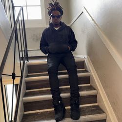 Band Addict$ Black On Black Pullover Hoodies