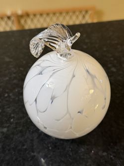 Vintage glass apple paperweight