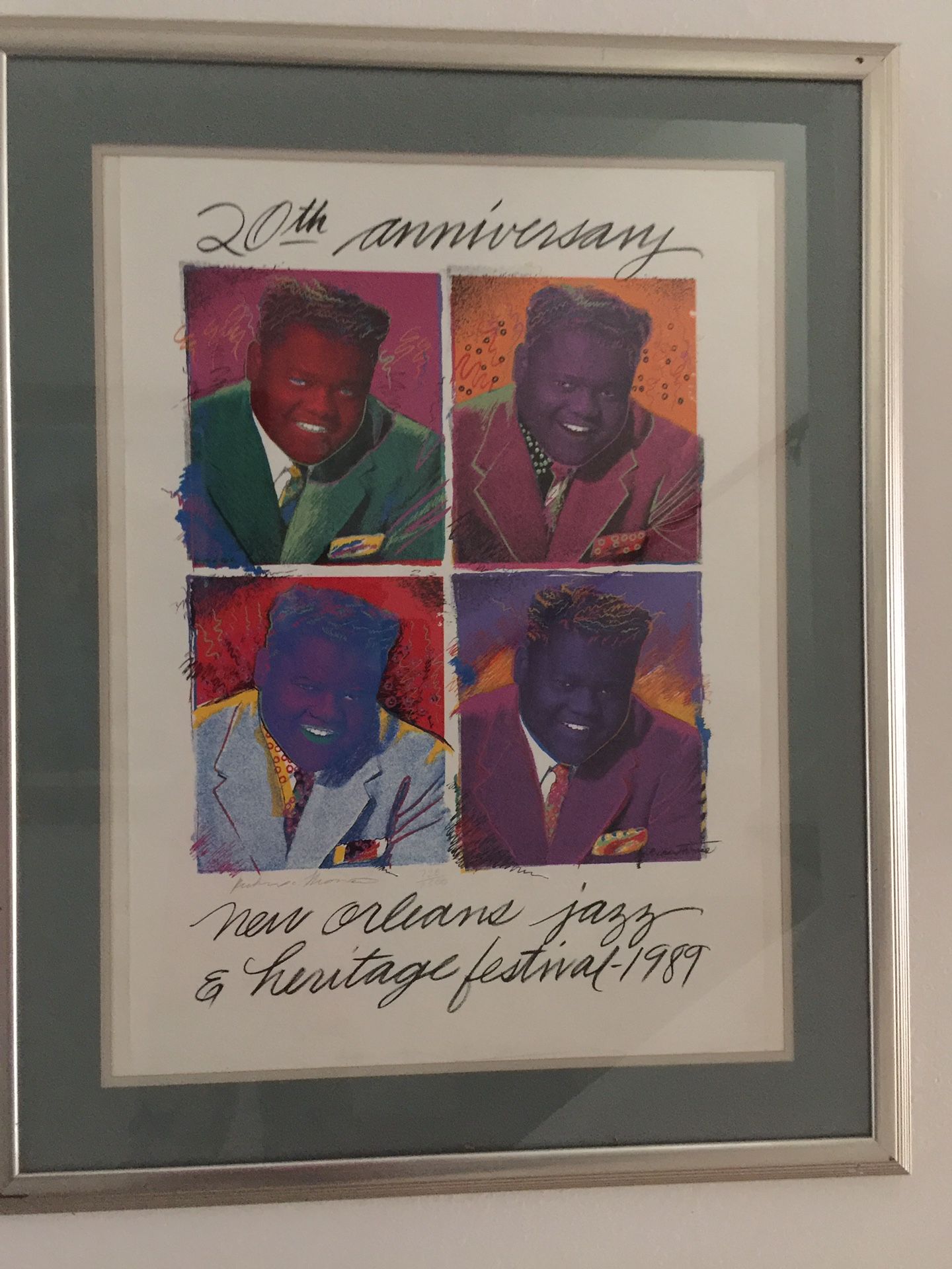 Jazz Fest Poster 1989 Fats Domino Signed and Numbered jazz festival posters