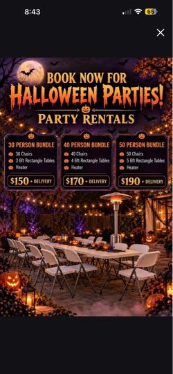 Party Needs ! Round table, rectangle table, and more !