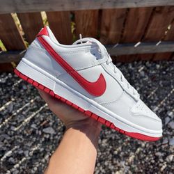 Nike Dunk Low Vast Grey Varsity Red (Size 9)