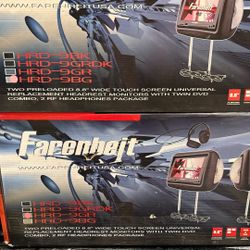 Farenheit 8.8” Touchscreen Headrest DVD Monitors – New in Box (x2)