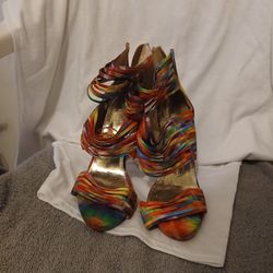 Charlotte Russe multi-color platform heels.