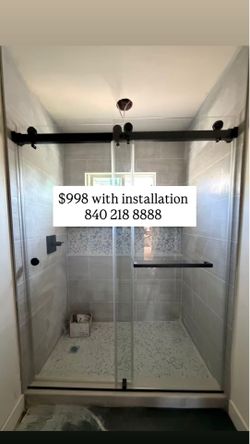 Shower door with installation