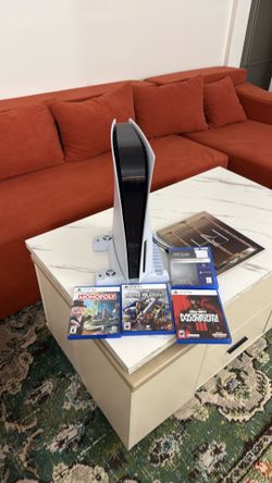 PS5 PlayStation with games.