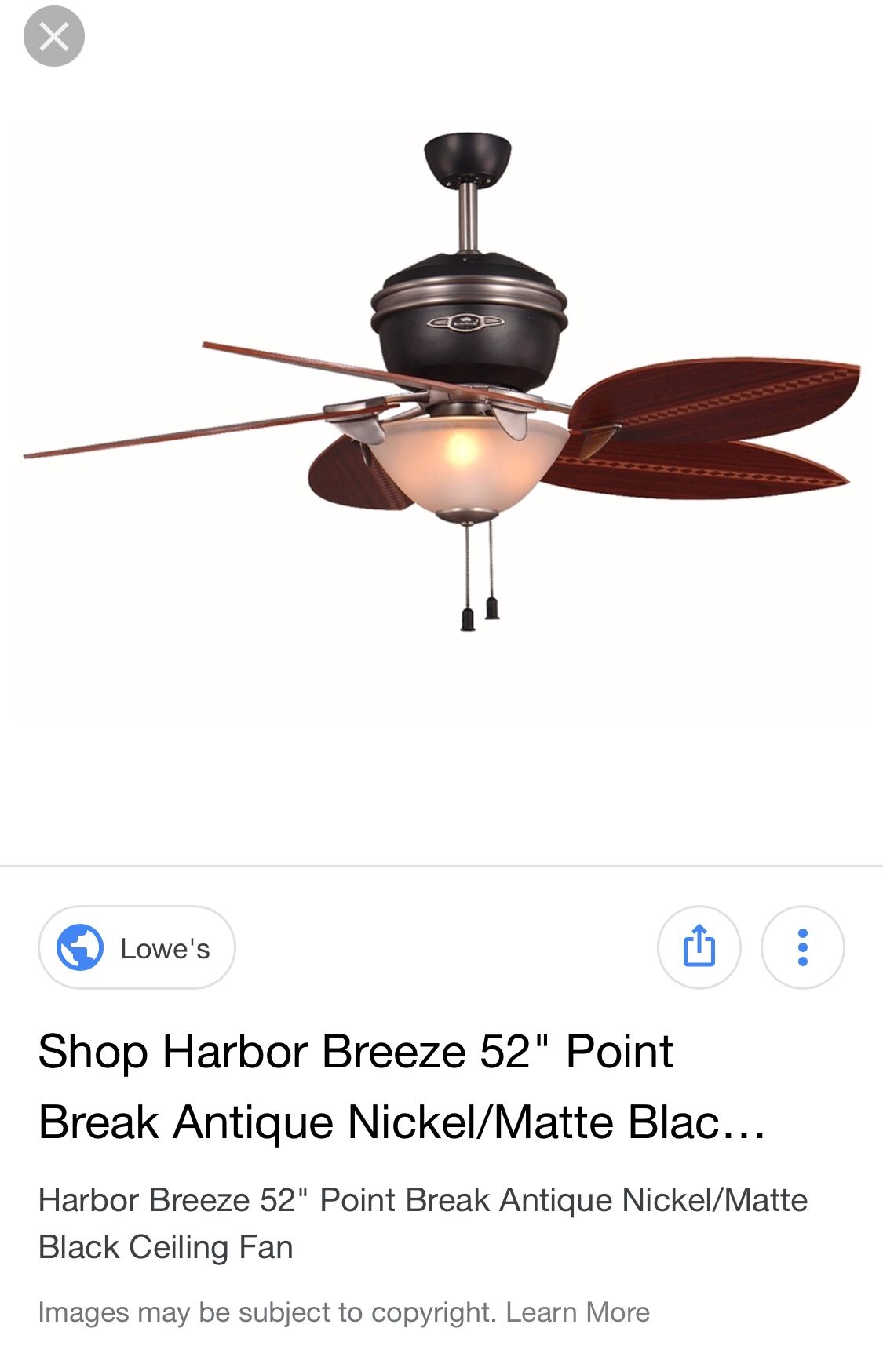 52” Harbor Breeze Point Break Ceiling Fan surfboard decor garage sale
