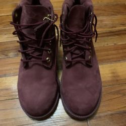 Maroon Colored Timberlands Size 3.5