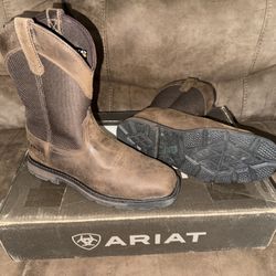 ARIAT GROUNDBREAKER WATERPROOF WESTERN WORK BOOTS - STEEL TOE